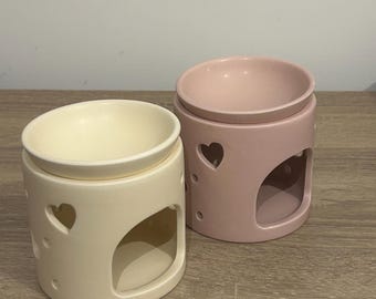 Heart Wax Melt Burner with Removable Plate | Ceramic Wax Warmer by Svetlo Candles | Romantic Home Décor | Valentine Gift