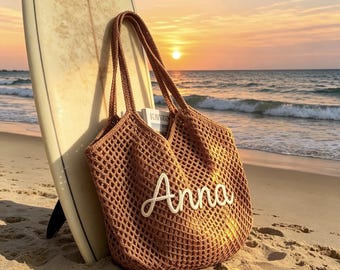 Bolsos de playa personalizados, bolsos de playa de ganchillo, bolsa de regalo para damas de honor, regalos para bodas, regalo para despedida de soltera, regalo para ella.
