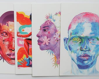 Set of 4 Postcard Prints