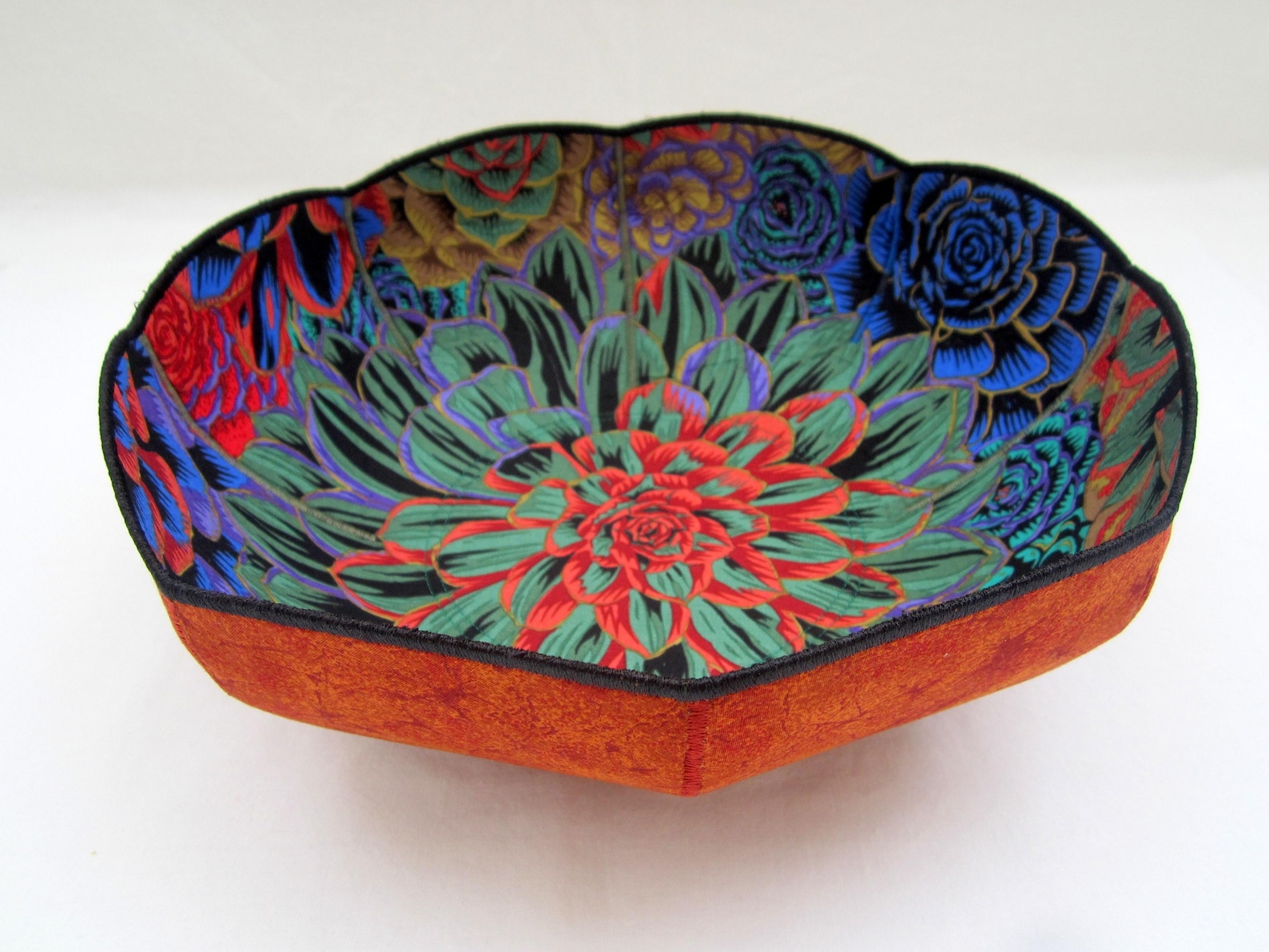House Leeks Fabric Bowl Philip Jacobs Kaffe Fassett Collective - Etsy