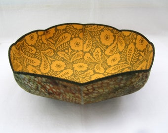 Turmeric Yellow Garden fabric bowl