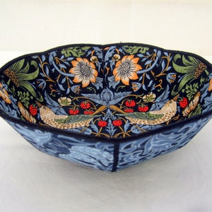 Strawberry Thief fabric mini bowl William Morris blue floral botanic