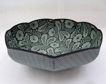 Sage Green Garden fabric bowl