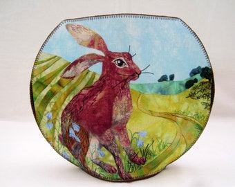 Rabbit and Fox big fishbowl fabric vase