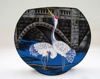 Cranes under a Bridge big fishbowl fabric vase