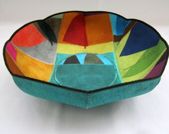 Color Blocks fabric bowl modern MCM
