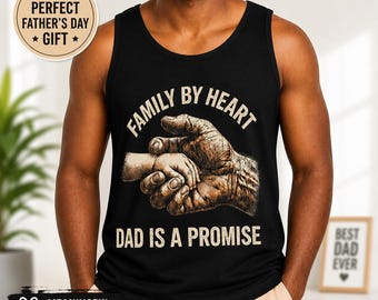 Camiseta sin mangas "Familia de corazón para papá", regalo para padre adoptivo, camiseta para el Día del Padre, regalo emotivo para papá, camiseta sin mangas con estampado de amor familiar, regalo para papá