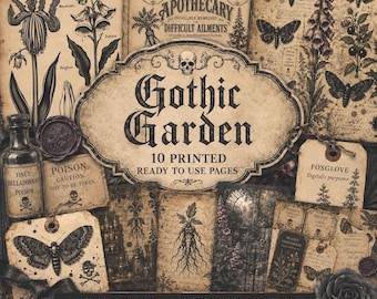 Gothic Garden | Poison Garden Botanical Collection | 10 Printed, Ready-to-Use Pages