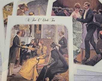 Vintage boekpagina's met Victoriaans thema - benodigdheden voor tijdschriften