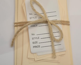 Bundel papieren label in vintagestijl – reparatie, wijziging en blanco prijskaartjes – Ephemera-pakket voor ongewenste tijdschriften