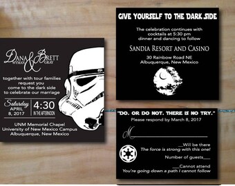 Star Wars Wedding Invitations Etsy