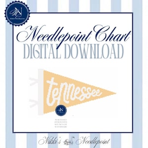 Tennessee Wimpel Flagge | Stickmuster | 13 Maschenkarte | Digitale Nadelspitzen-Häkelnadel als PDF | feine Nadelspitze | zum Selbermalen