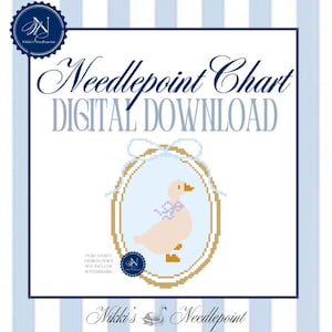 Silly goose | Needlepoint Pattern | 18 mesh chart | Digital Needlepoint Pattern Chart PDF | DIY charted canvas | paint your own