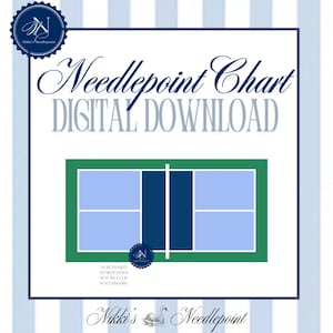Pickleball Platz | Stickmuster | 13 Maschenkarte | Digitale Nadelspitzen-Häkelnadel als PDF | feine Nadelspitze | zum Selbermalen
