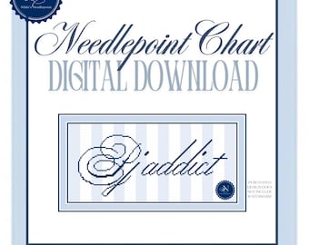 Pj addict | Needlepoint Pattern | 18 mesh | Digital Chart PDF | DIY charted canvas