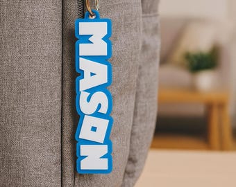 Personalised Roblox Style Keyring Keychain – Custom Gamer Gift – Bag Tag – Party Favour – Stocking Filler – Gift for Kids Boys Girls