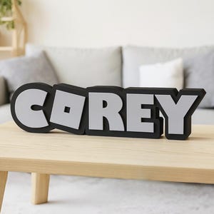Custom Roblox-Style Name Sign – Personalised 3D Printed Plaque for Gamers, Bedroom Decor, Desk Nameplate, Gift for Kids Boys Girls
