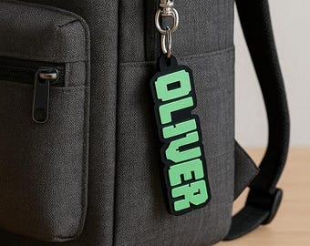 Personalised Pixel Name Tag Keychain – 3D Printed Gamer Bag Charm
