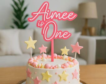 Personalised Cake Topper, Name & Age Cake Topper, Birthday Cake Topper, Age in Words Topper, First Birthday Cake Topper