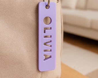 Custom Rectangle Personalised Keyring – Name Keychain for Kids, Teens & Adults – Gift for Her, Gift for Him, Party Bag Filler