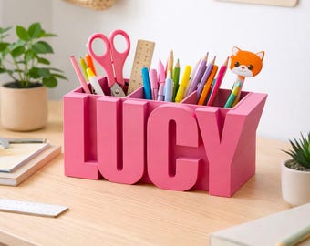 Personalised Pen Holder – Custom Desk Organiser – Name Pencil Pot – Office Desk Accessory – Teacher Gift – Desk Storage