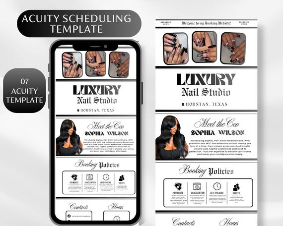 Nailtech Acuity Scheduling Template Nail Acuity Booking Site Schedule Nail Acuity Canva Nail Stylist Acuity Booking DIY Nail Scheduling Site