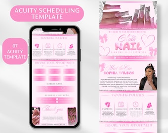 Nail Tech Acuity Scheduling Template Nail Website Nail Tech Acuity Booking Site Template Nails Acuity Nail Salon Scheduling Page Canva DIY