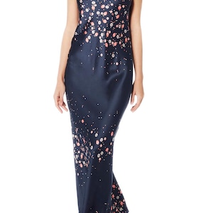 Aurora Long Silk Slip Dress, Bias Cut with Spaghetti Straps