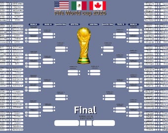 Tabella murale dei Mondiali 2026 formato A1 - Stampabile, poster per la pianificazione del calcio, strumento per il monitoraggio dei punteggi