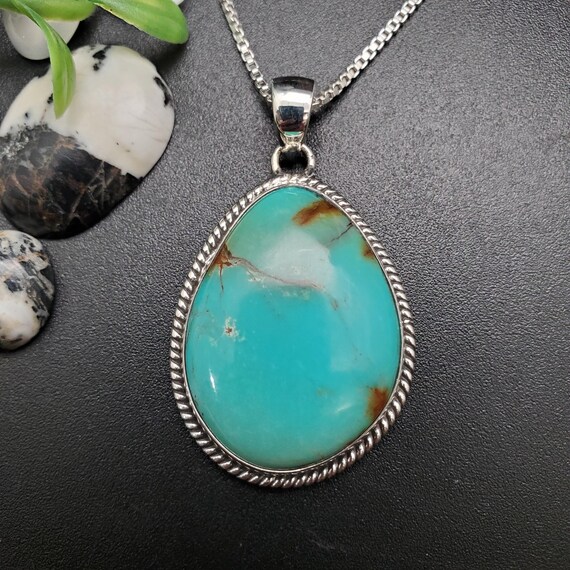 Z-027 | ユニークなスターリングシルバーのターコイズネックレス