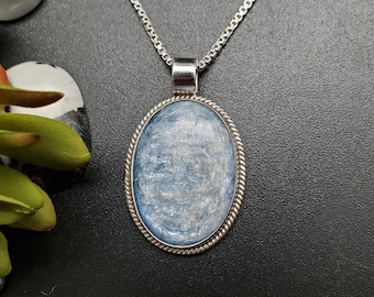 Z-103 | Rare Blue Kyanite Necklace Pendant | Sterling Silver Kyanite Pendant | Blue Gemstone Pendant | Lovely Blue Kyanite Southwest Pendant