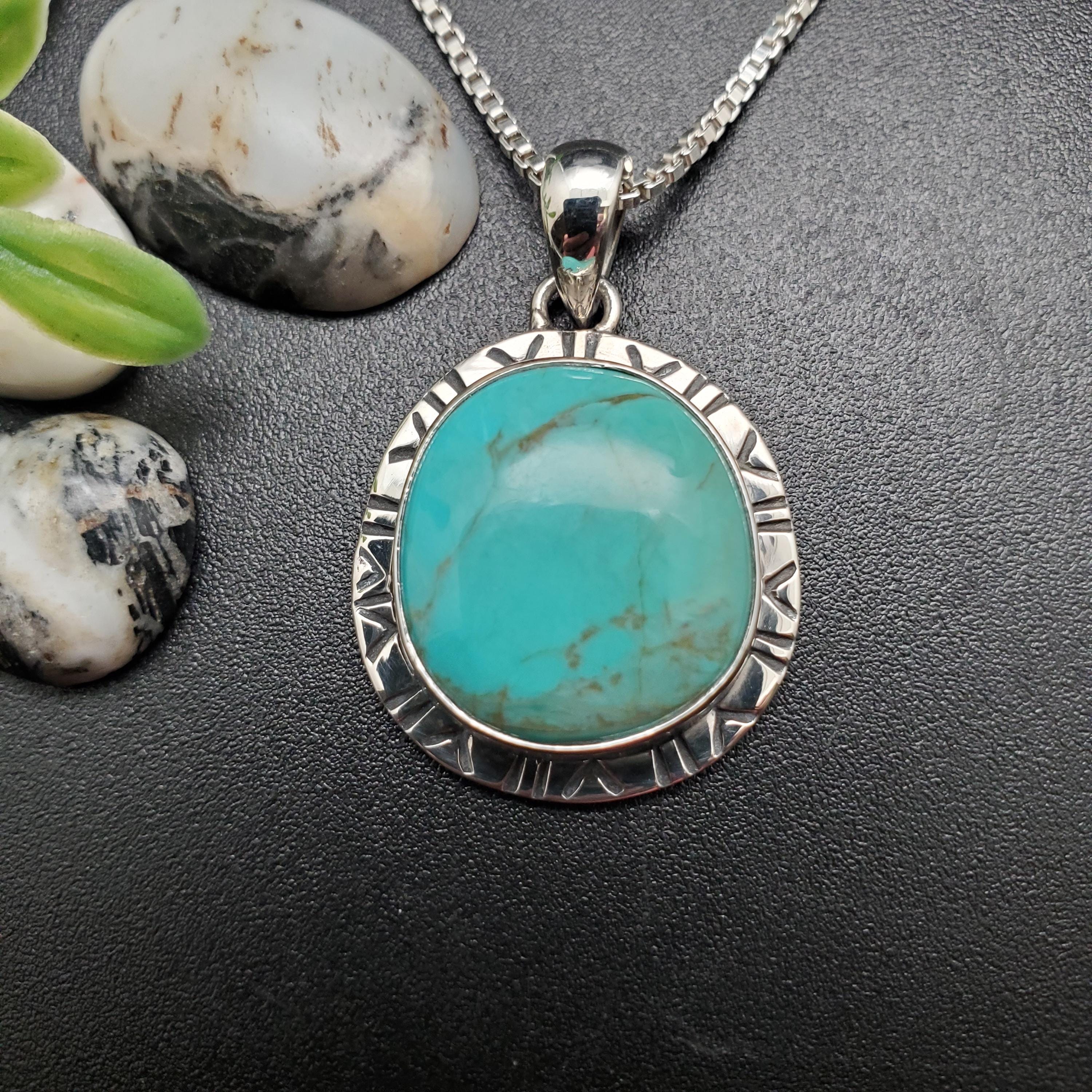 Z-002 | ユニークなスターリングシルバーのターコイズネックレス