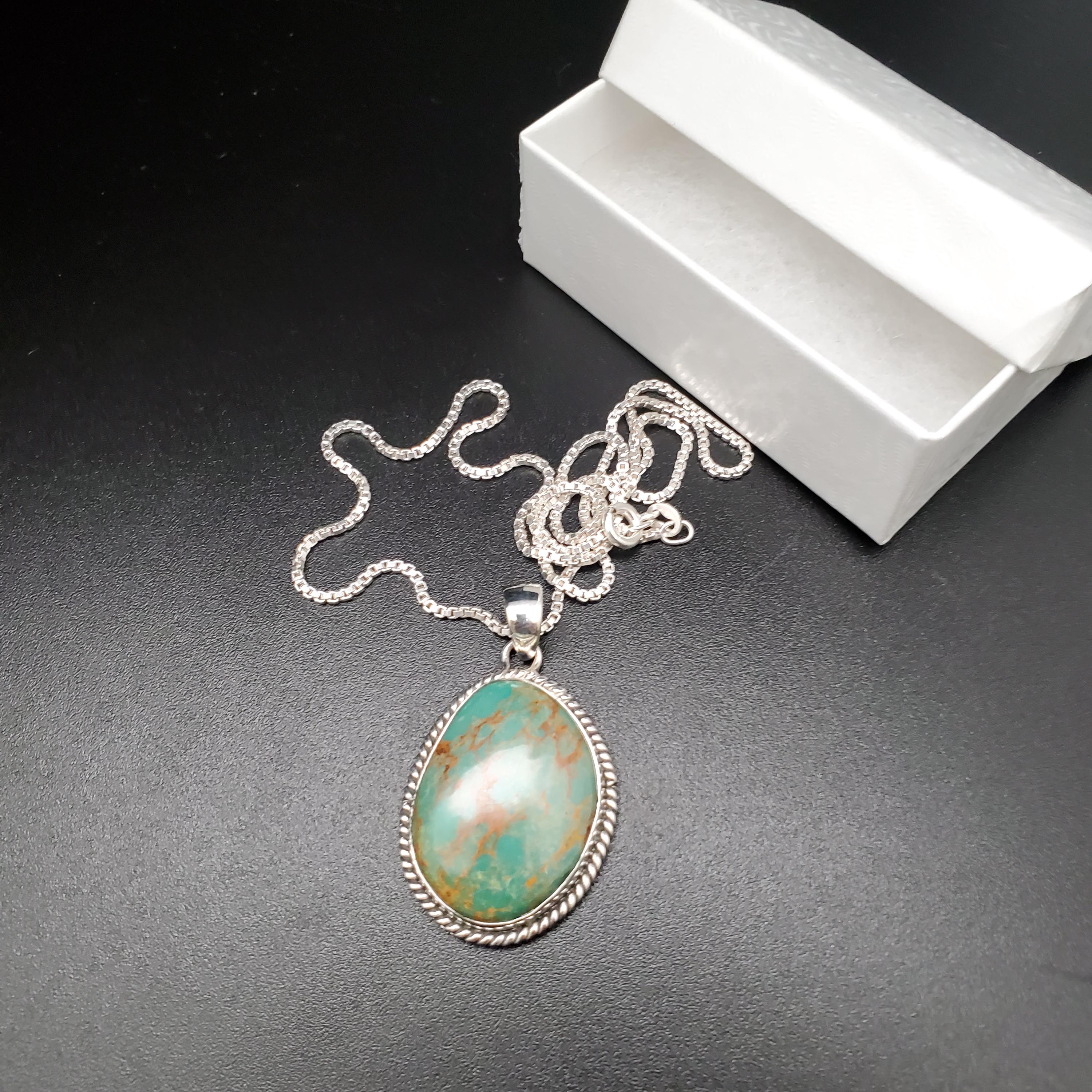 Z-029 | ユニークなスターリングシルバーのターコイズネックレス