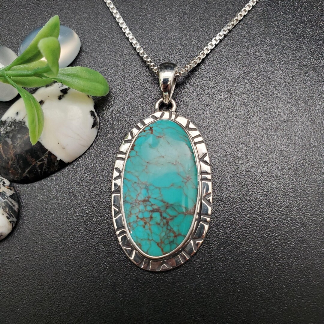 Z-016 | ユニークなスターリングシルバーのターコイズネックレス