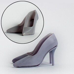 Tonner 16" Tyler Doll Pointed Toe Stiletto Shoes | "Eleanor" Grey (whole)