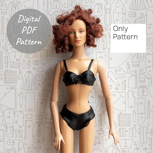 Satin Lingerie Set PDF Pattern for Tonner Tyler 16&quot; Female Doll (No Instructions)
