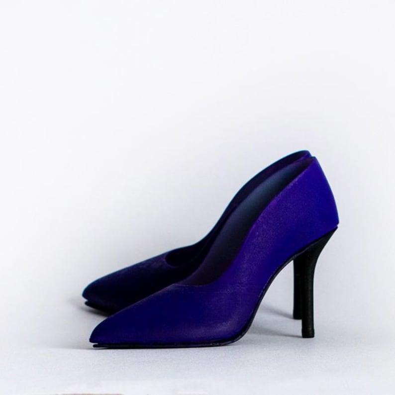 Tonner 16" Tyler Doll Pointed Toe Stiletto Shoes | "Eleanor" Purple top + black