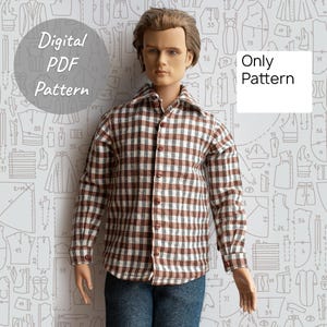 Classic Shirt PDF Pattern for Tonner Matt 17&quot; Male Doll (No Instructions)
