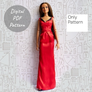 Fitted Glamour Gown PDF Pattern for Tonner Antoinette 16&quot; Female Doll (No Instructions)