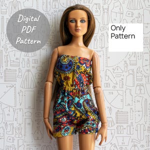 Lola — Strapless Summer Romper for 16” Fashion Dolls (PDF Pattern, No Instructions)