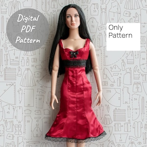 Carmen — Godet Skirt Dress for Tonner 22” American Model (PDF Pattern, No Instructions)