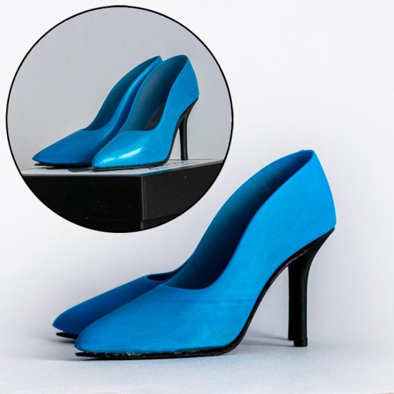 Tonner 16" Tyler Doll Pointed Toe Stiletto Shoes | "Eleanor" Blue top + black