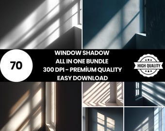 May include: A collection of images showcasing window shadows on walls. The images feature various angles and lighting conditions, with the text "WINDOW SHADOW ALL IN ONE BUNDLE" and "EASY DOWNLOAD". The images are high quality.
