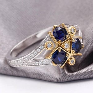 Zora Sapphire Spiritual Stone Engagement Promise Wedding Ring Present Cosplay Link Navi 8 bit Video Game Nerdy Geeky Anniversary Ring Gift
