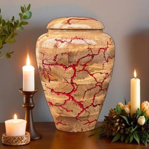 Handcrafted Large Wooden Cremation Urn – Premium Ashes Box for Human or Pet – Elegant Memorial Funeral Urn Keepsake