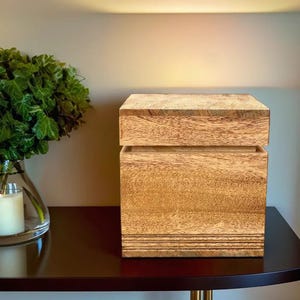 Handcrafted Solid Wooden Urn for Human Ashes Adult | Elegant  Memorial Urn for Male & Female | Large Decorative Urn Holds Up to 200 lbs