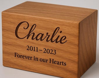 Urna in legno con incisione personalizzata / Scatola per ceneri personalizzata / Urna funeraria fatta a mano / Ricordo commemorativo