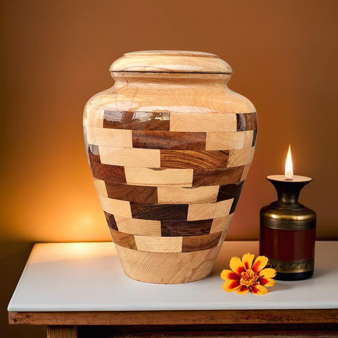 Handmade Mixed Wood Cremation Urn: Personalized Memorial Keepsake - Etsy
