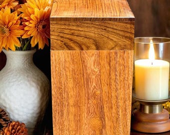Urna de cremación de madera: urna personalizada para cenizas humanas y de mascotas. Caja de recuerdo conmemorativa artesanal.