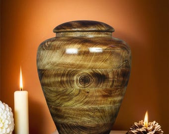 Urna funeraria in legno di mango fatta a mano: ricordo commemorativo personalizzato